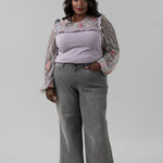 TERESA WIDE LEG JEANS WITH 1 1/2" HEM plus-size - AMOUR781