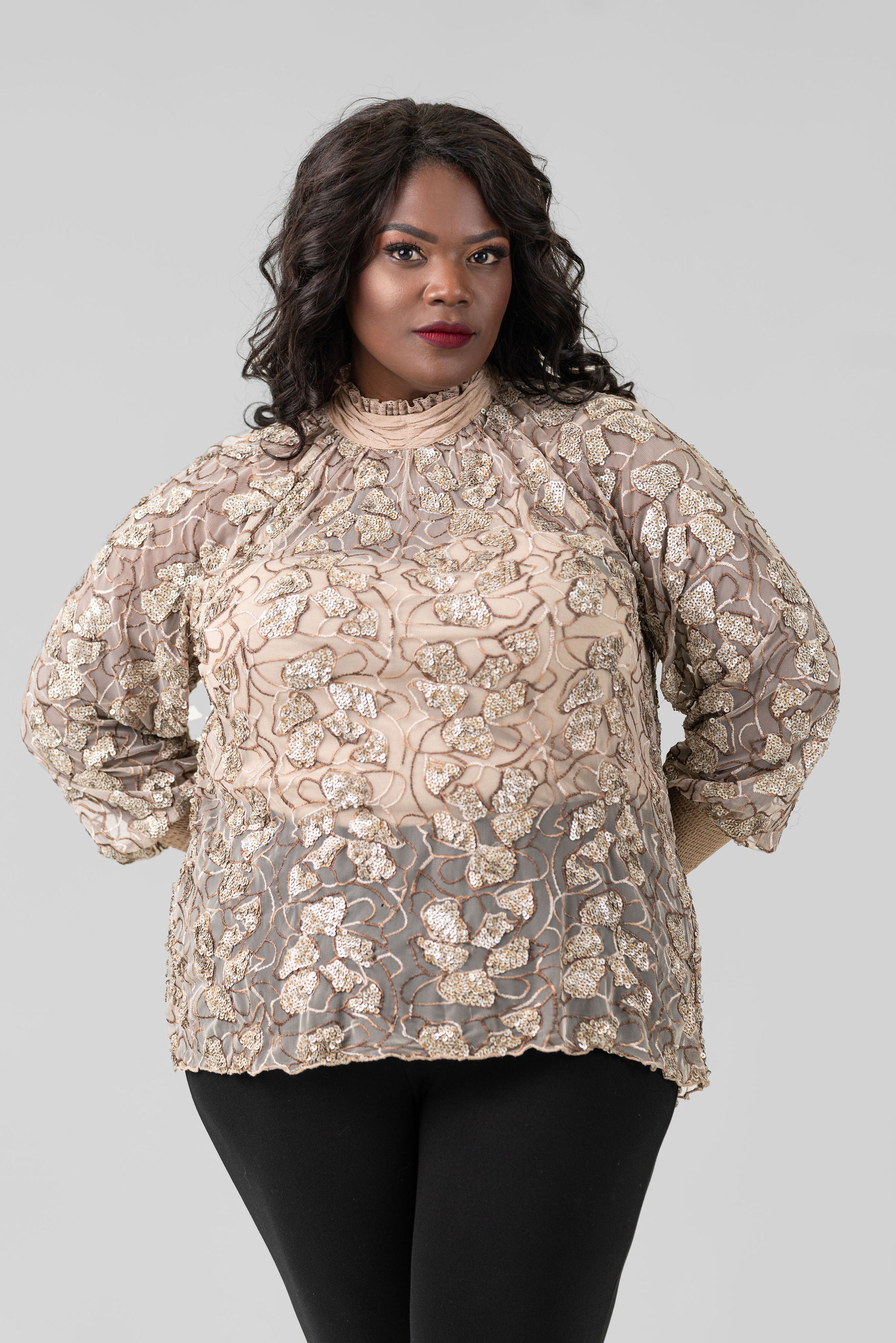 FINJA TOP WITH CAMI plus-size - AMOUR781