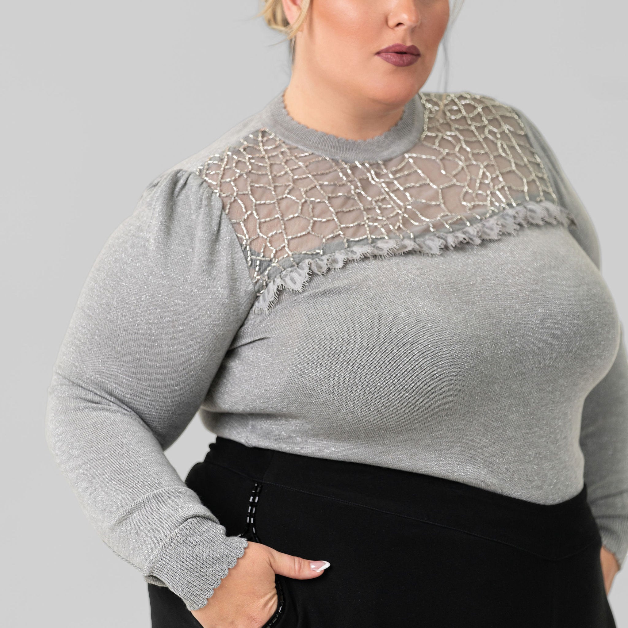 INDUMANI KNITTED TOP plus-size - AMOUR781