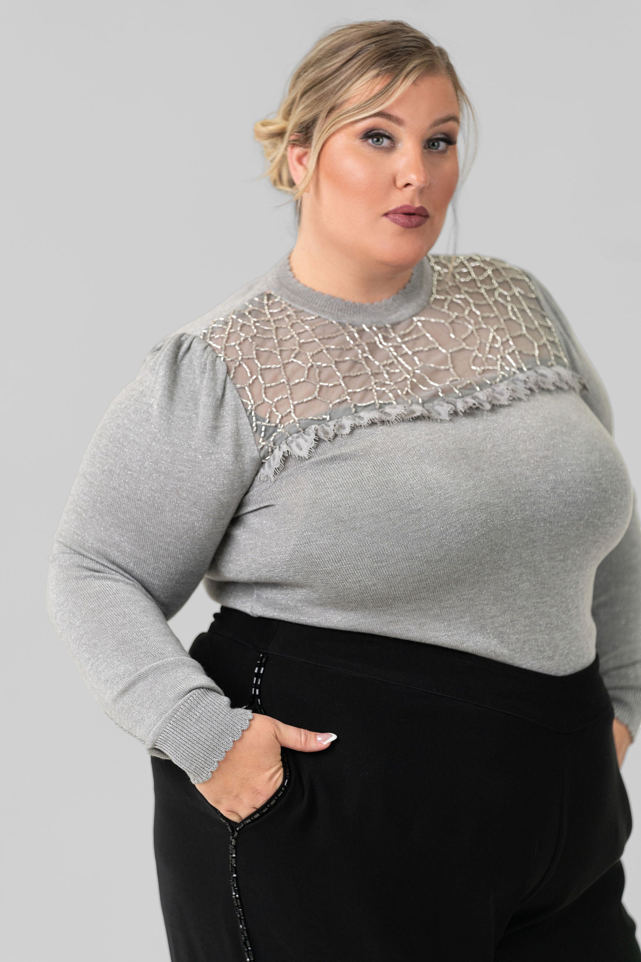 INDUMANI KNITTED TOP plus-size - AMOUR781