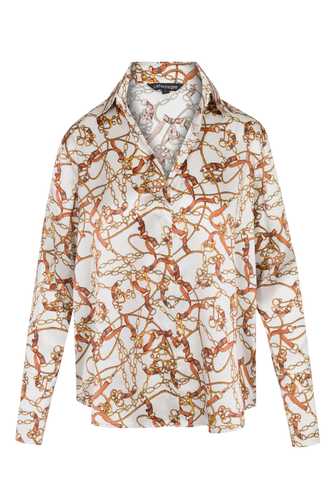 DARIA FRENCH CUFF SILK BLOUSE- Belgrano plus-size - AMOUR781