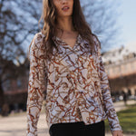 DARIA FRENCH CUFF SILK BLOUSE- Belgrano plus-size - AMOUR781