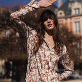 DARIA FRENCH CUFF SILK BLOUSE- Belgrano plus-size - AMOUR781