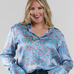 DARIA FRENCH CUFF SILK BLOUSE - Corfu plus-size - AMOUR781