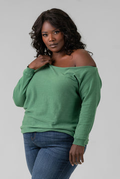 COTTON CASHMERE OFF-THE-SHOULDER plus-size - AMOUR781