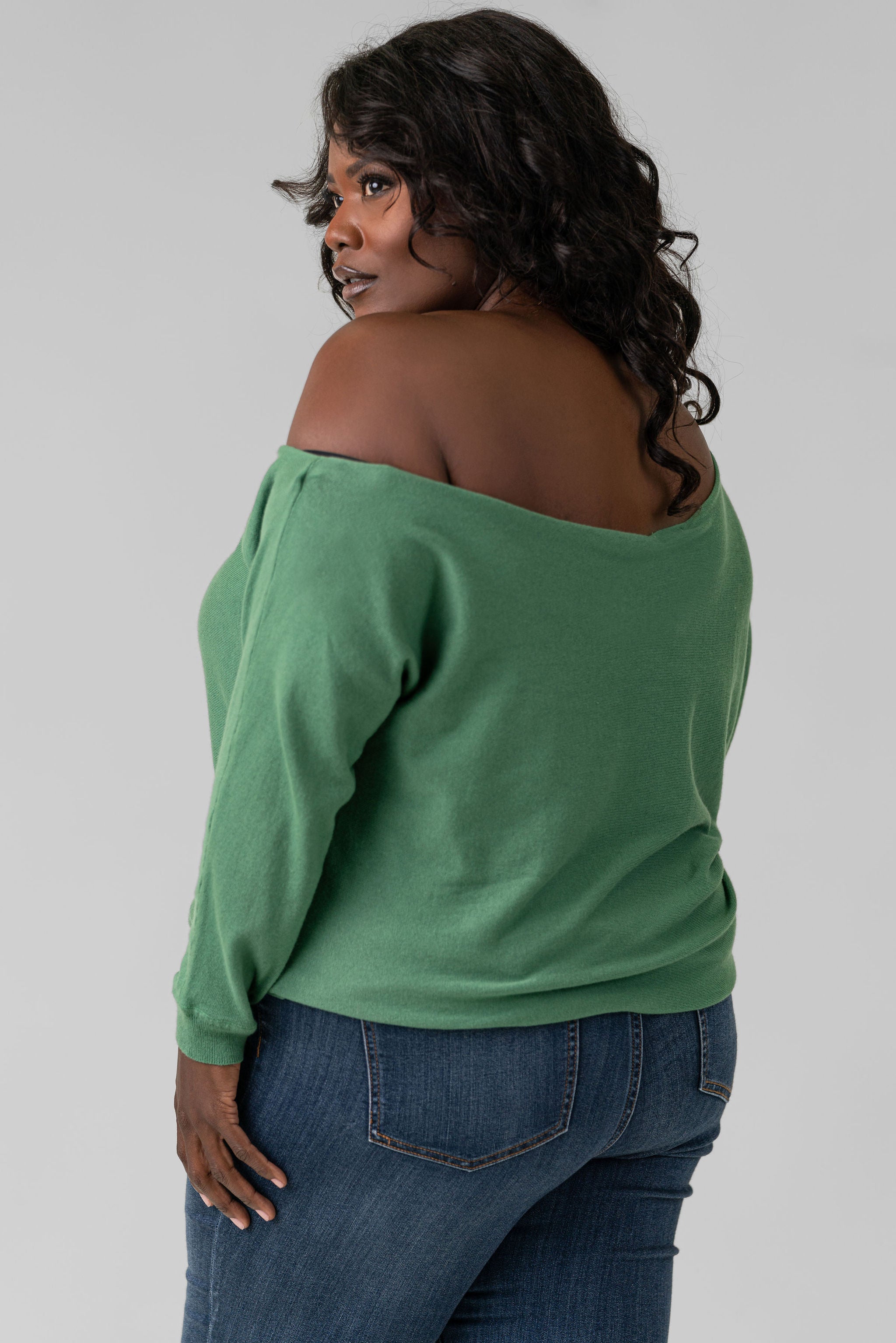 COTTON CASHMERE OFF-THE-SHOULDER plus-size - AMOUR781