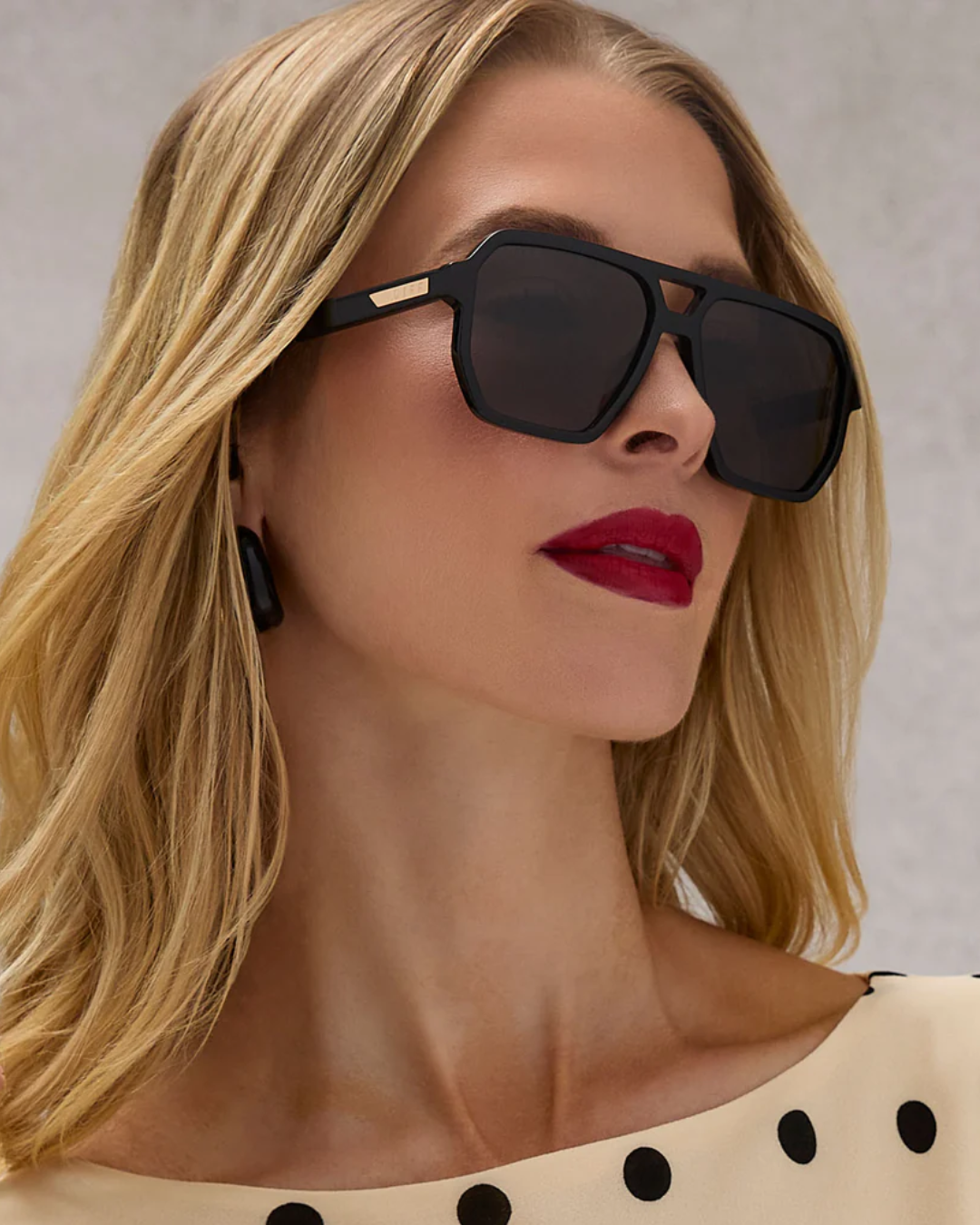 Cameron black grey polarized sunglasses plus-size - AMOUR781