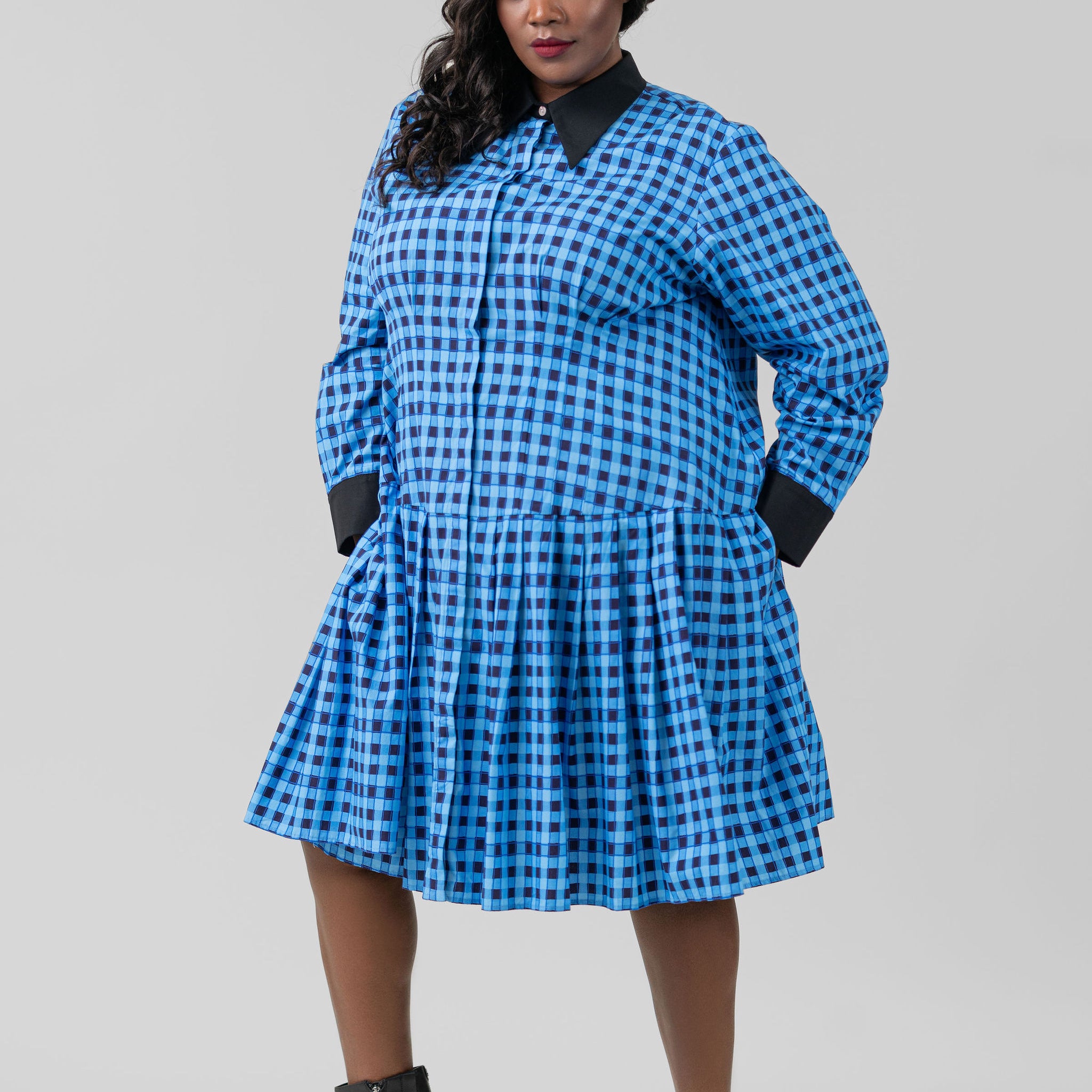 CHECK PREP DRESS plus-size - AMOUR781