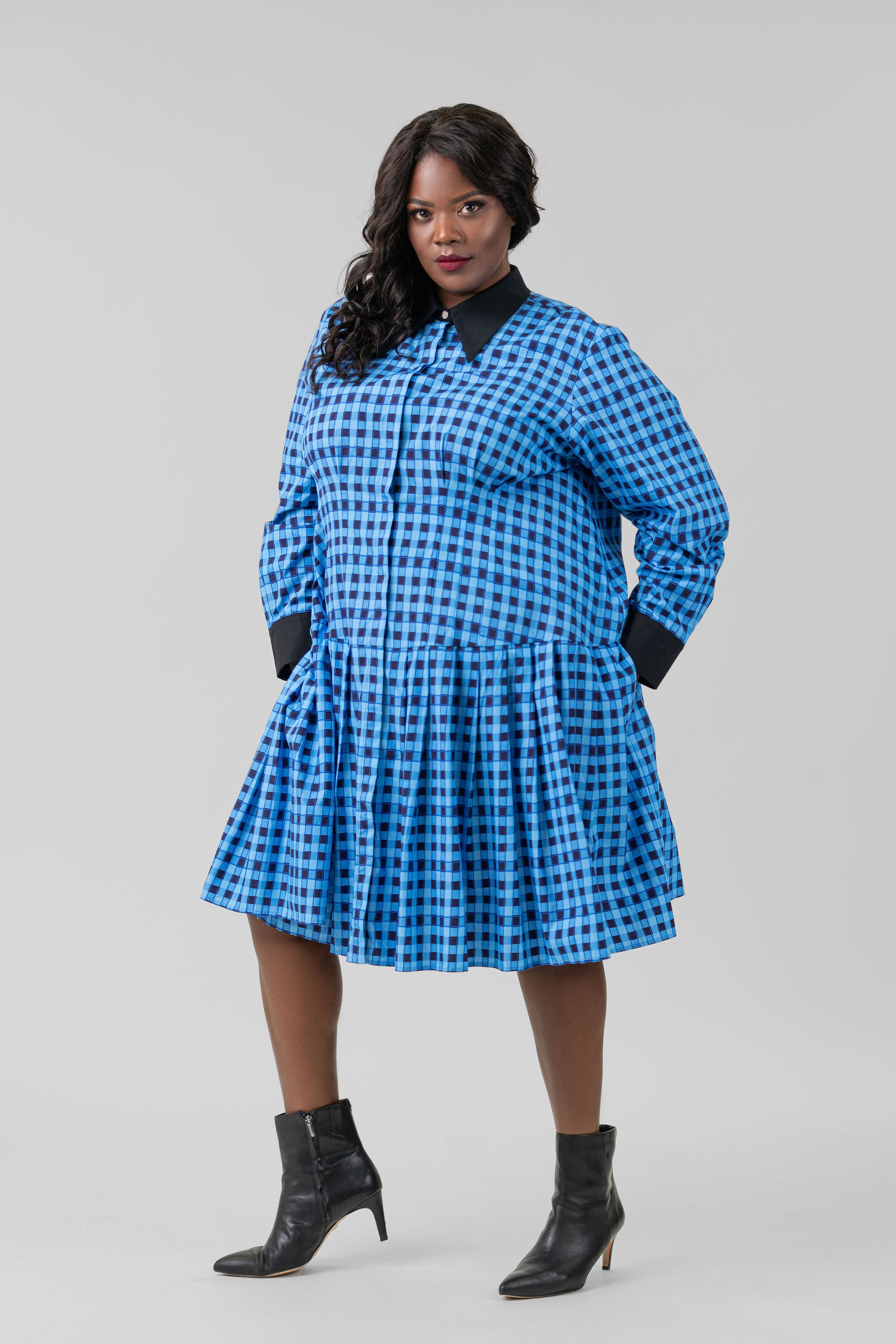 CHECK PREP DRESS plus-size - AMOUR781