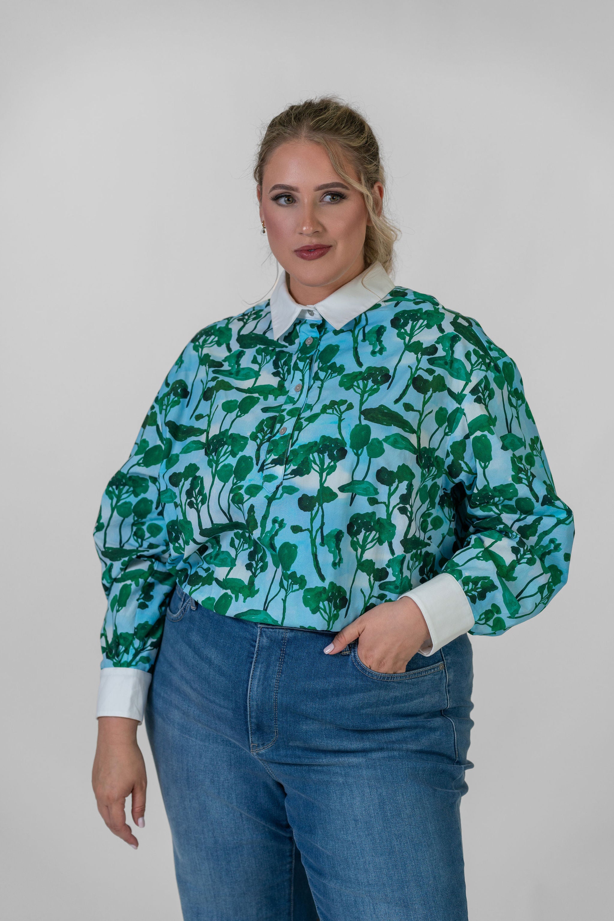 NOPAL BLOUSE IN COSECHA PRINT - AMOUR781