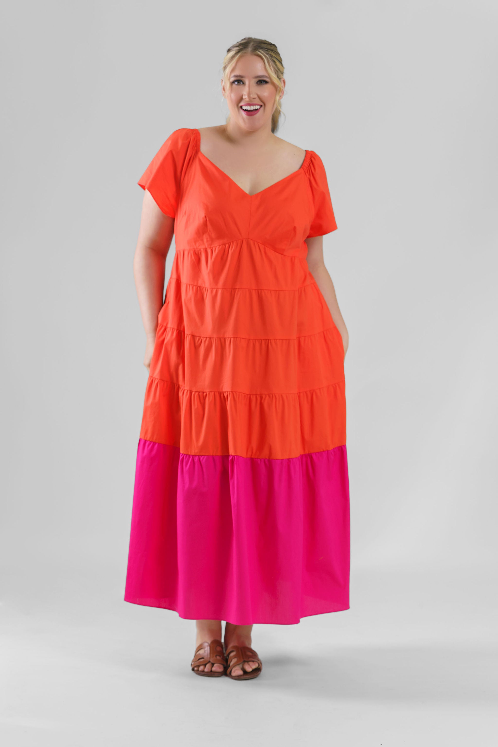 red cotton dress plus size Brick Red 100% Cotton Waffle Maxi Dress, Customizable Dress for Women, Comfort Fit Tier Dress With Pockets, Plus Size, Petite, Tall Etsw