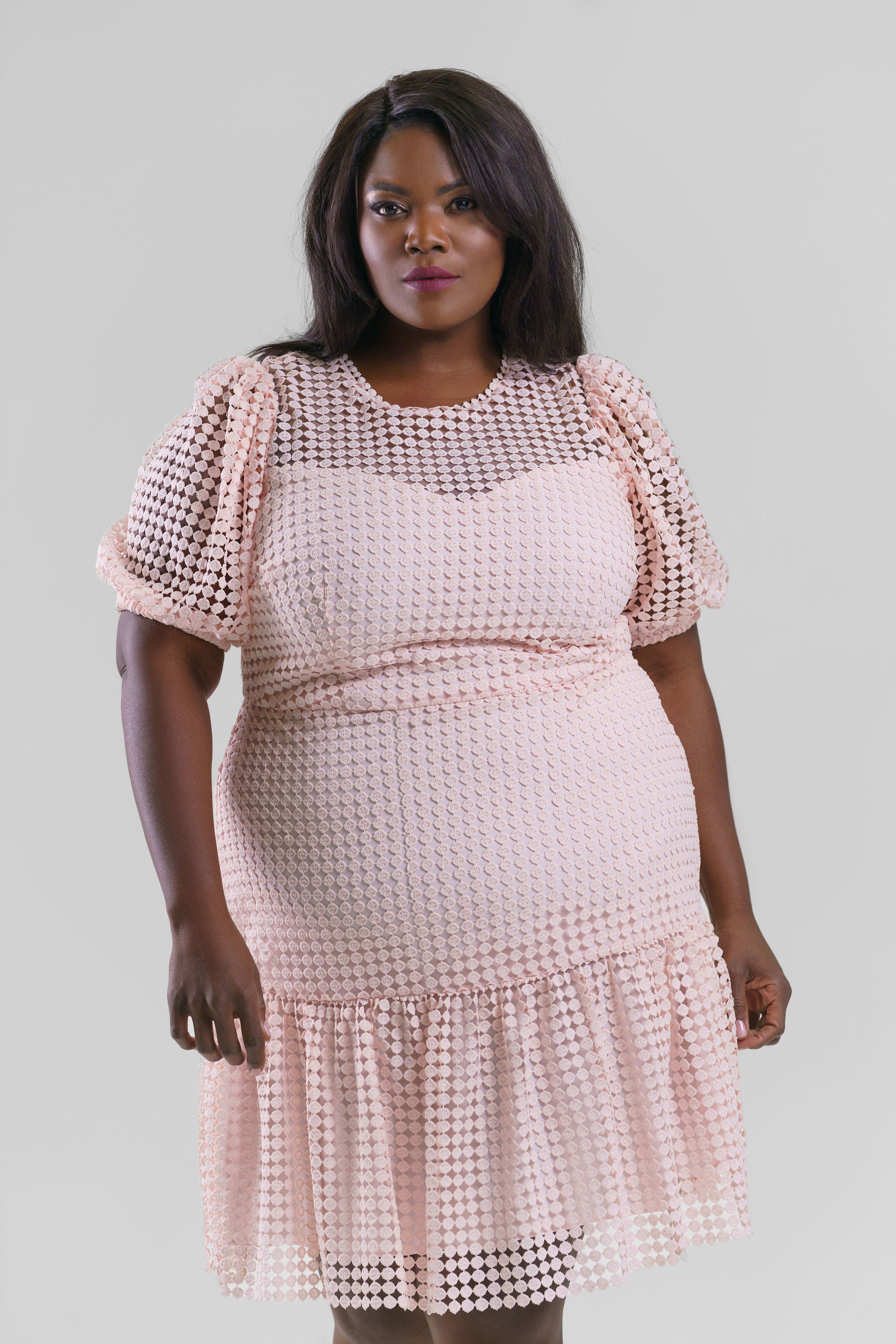 IMANI CROCHET LACE DRESS, 16 / Blush by Donna Morgan AMOUR781 IMANI CROCHET LACE DRESS, 16 / Blush by Donna Morgan AMOUR781