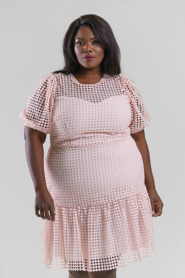 white christmas dresses Imani Crochet Lace Dress, 16 / Blush by Donna Morgan AMOUR781