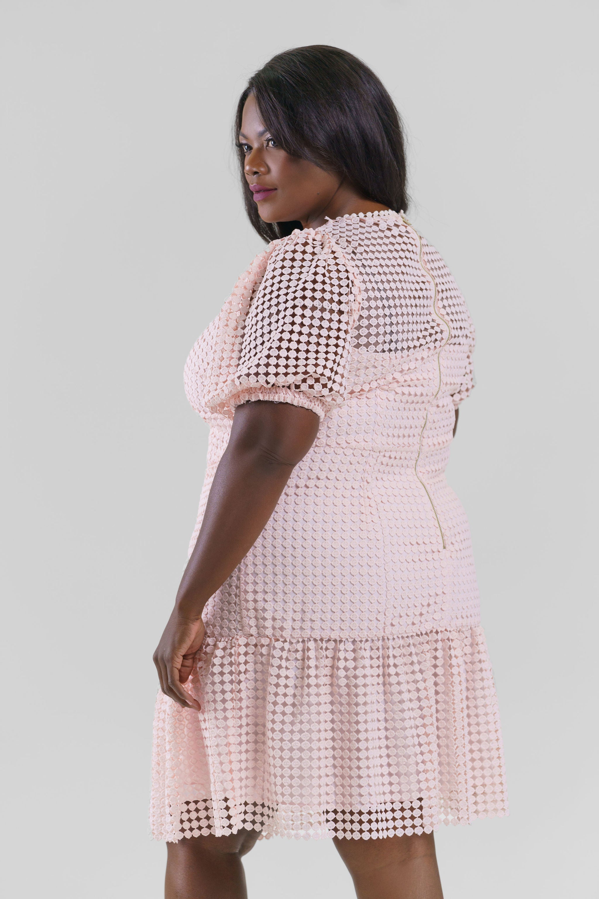 IMANI CROCHET LACE DRESS plus-size - AMOUR781