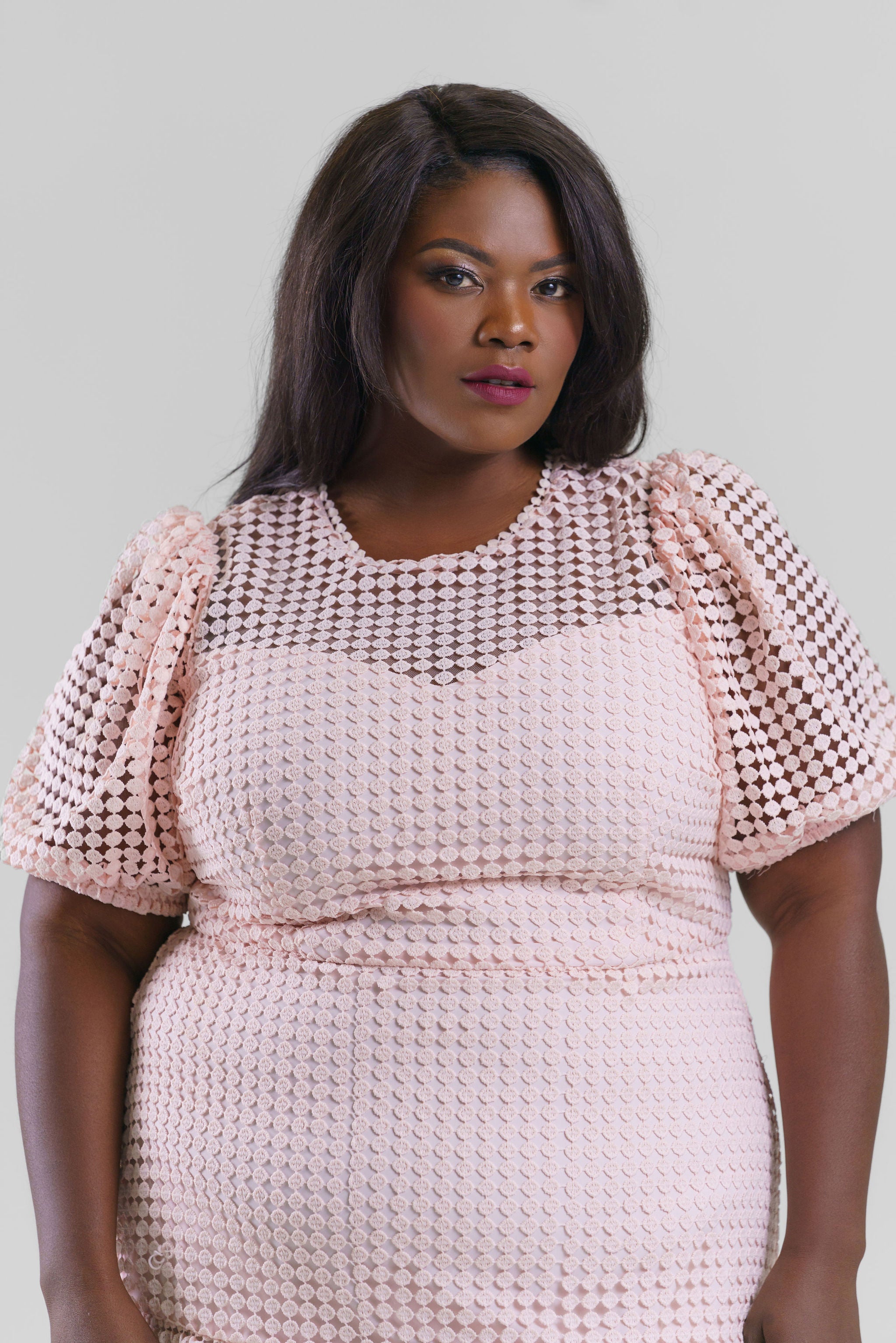 IMANI CROCHET LACE DRESS plus-size - AMOUR781