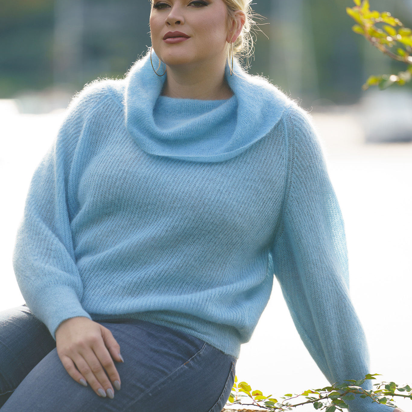 CAELIE MOHAIR BARDOT SWEATER plus-size - AMOUR781