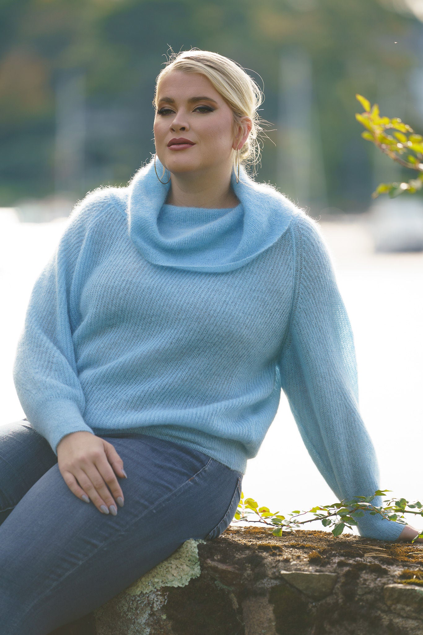 CAELIE MOHAIR BARDOT SWEATER plus-size - AMOUR781