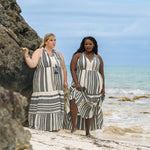 GRECIAN BLACK & CREAM DRESS plus-size - AMOUR781
