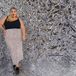 SILVER SEQUIN DORRIS SKIRT plus-size - AMOUR781