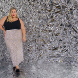 SILVER SEQUIN DORRIS SKIRT plus-size - AMOUR781