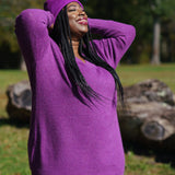 FLUFFY V-NECK LONG JUMPER plus-size - AMOUR781