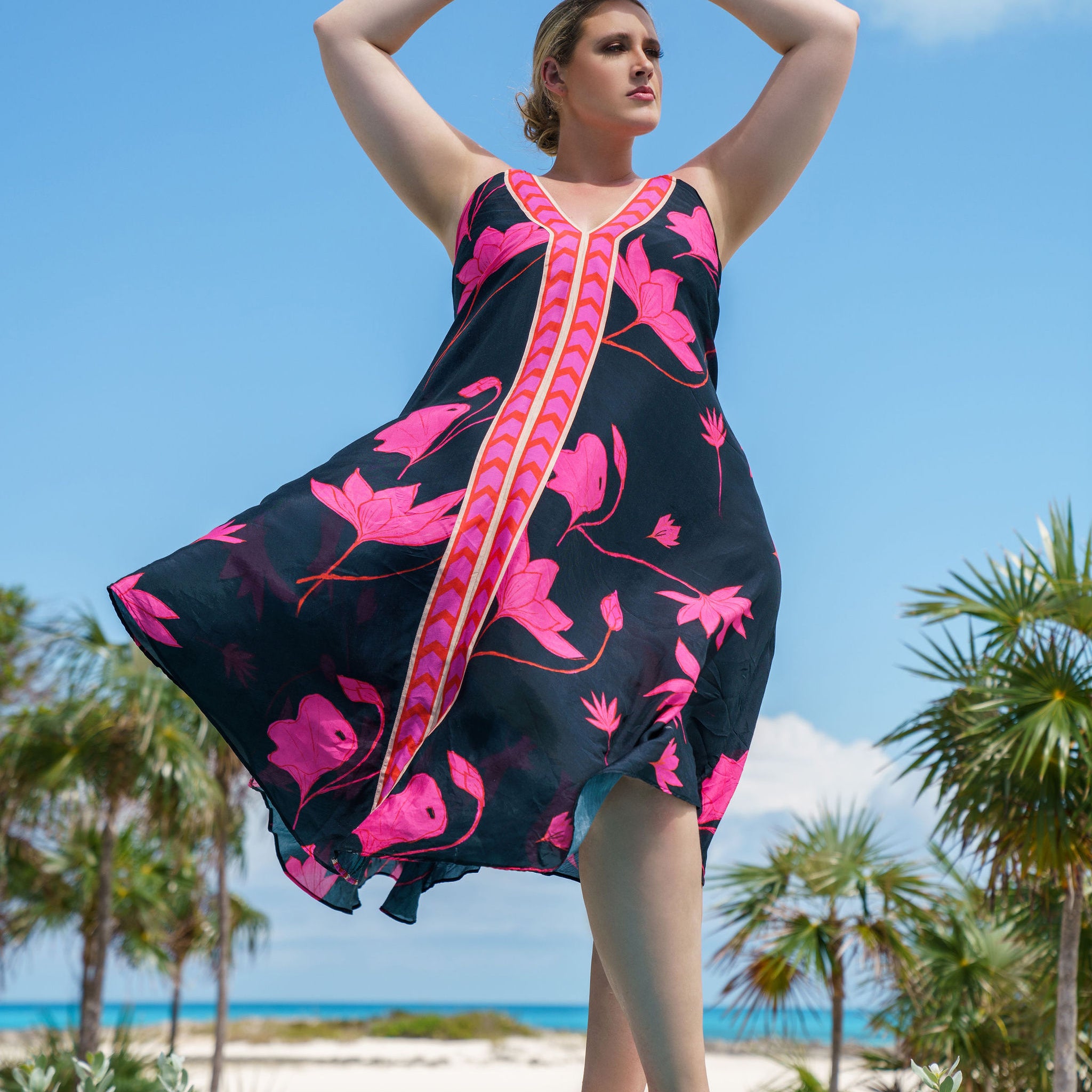 PADMA SUNDOWN HALTER MAXI DRESS plus-size - AMOUR781