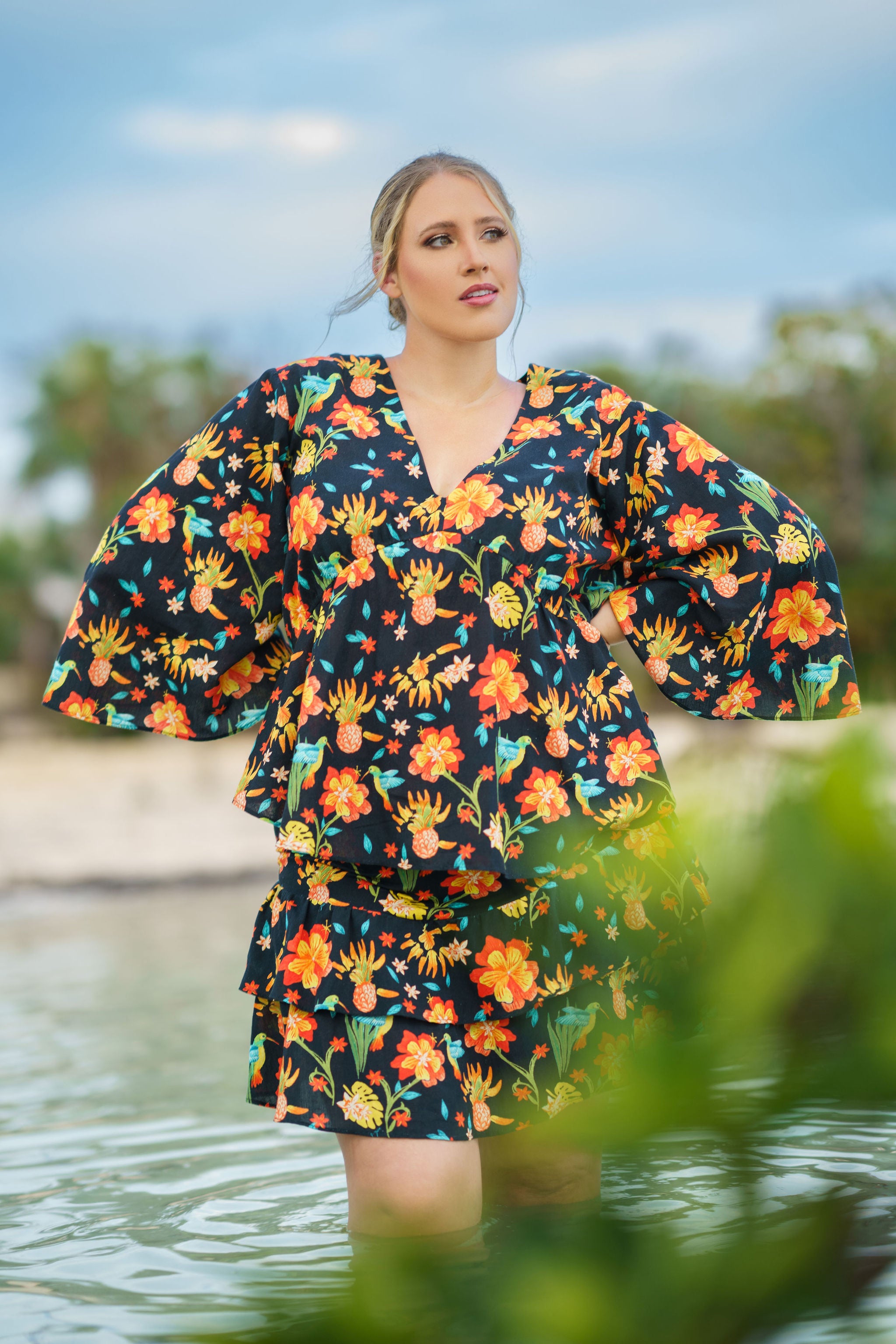 SITARA RUFFLED SKIRT plus-size - AMOUR781