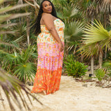 NARGIS SHIMMER SUNSET MAXI DRESS plus-size - AMOUR781