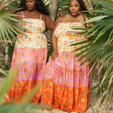 NARGIS SHIMMER SUNSET MAXI DRESS plus-size - AMOUR781