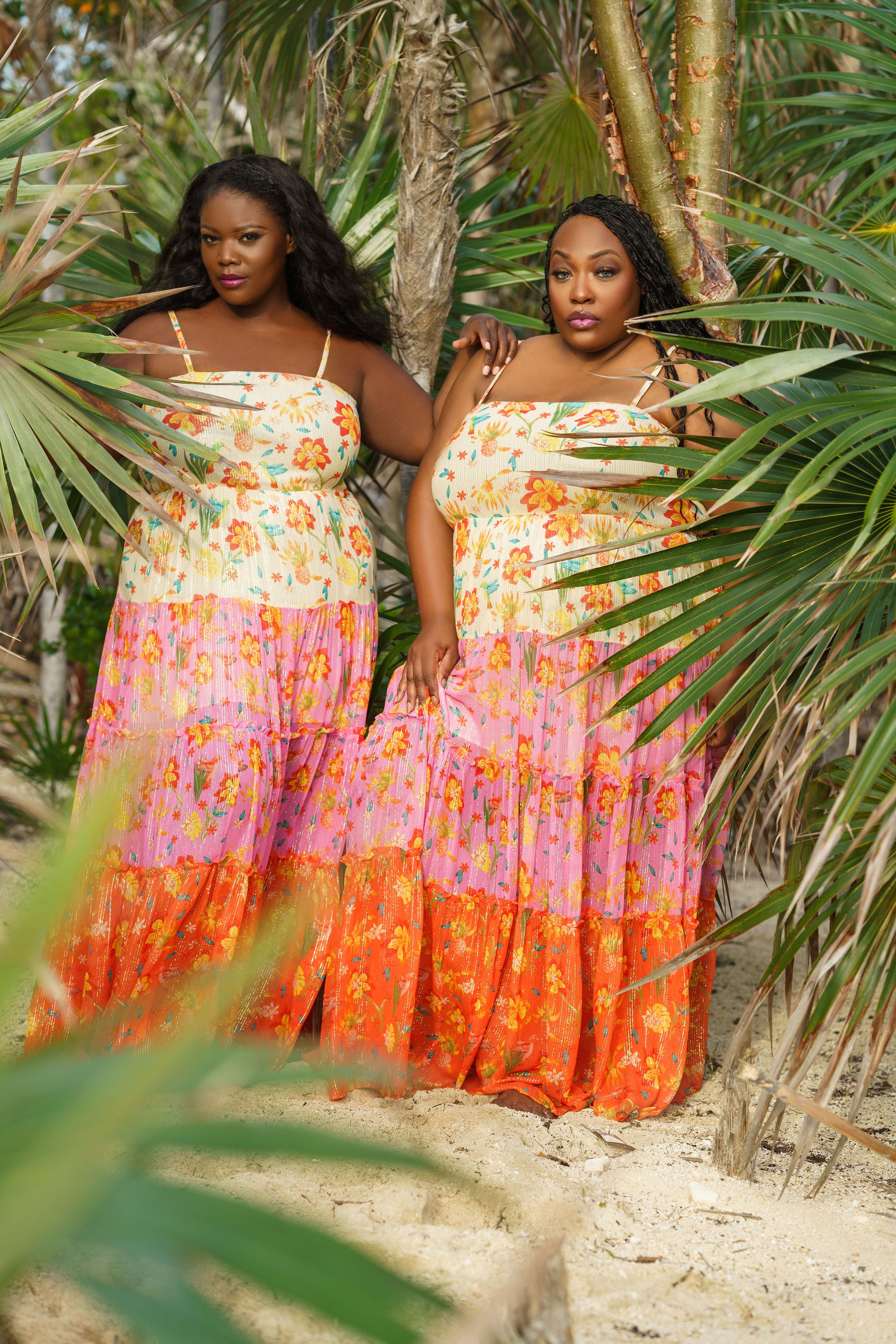 NARGIS SHIMMER SUNSET MAXI DRESS plus-size - AMOUR781