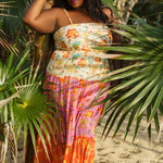 NARGIS SHIMMER SUNSET MAXI DRESS plus-size - AMOUR781