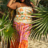 NARGIS SHIMMER SUNSET MAXI DRESS plus-size - AMOUR781