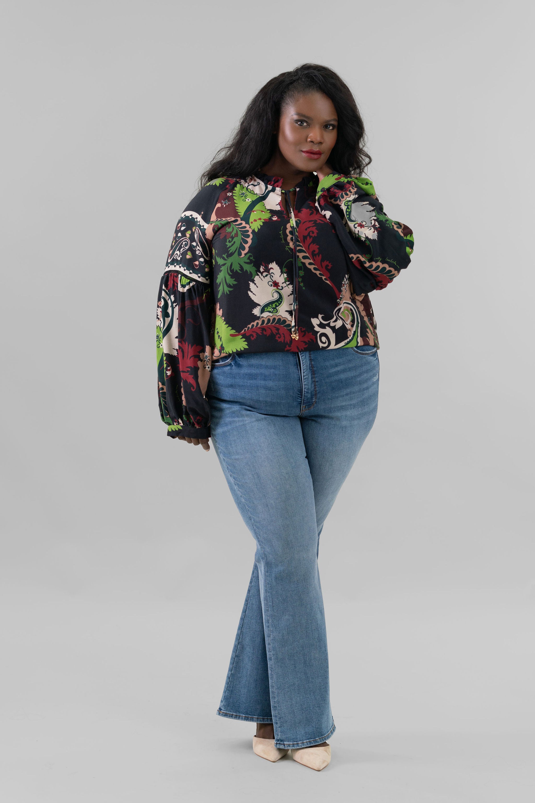 ANA HIGH RISE FLARE JEANS plus-size - AMOUR781