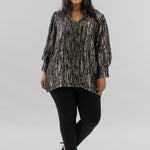 HAILEY LUREX STRIPE BLOUSE plus-size - AMOUR781