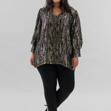 HAILEY LUREX STRIPE BLOUSE plus-size - AMOUR781