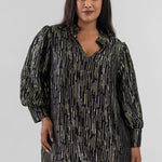 HAILEY LUREX STRIPE BLOUSE plus-size - AMOUR781