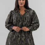 HAILEY LUREX STRIPE BLOUSE plus-size - AMOUR781