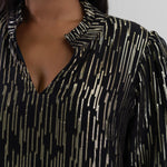 HAILEY LUREX STRIPE BLOUSE plus-size - AMOUR781