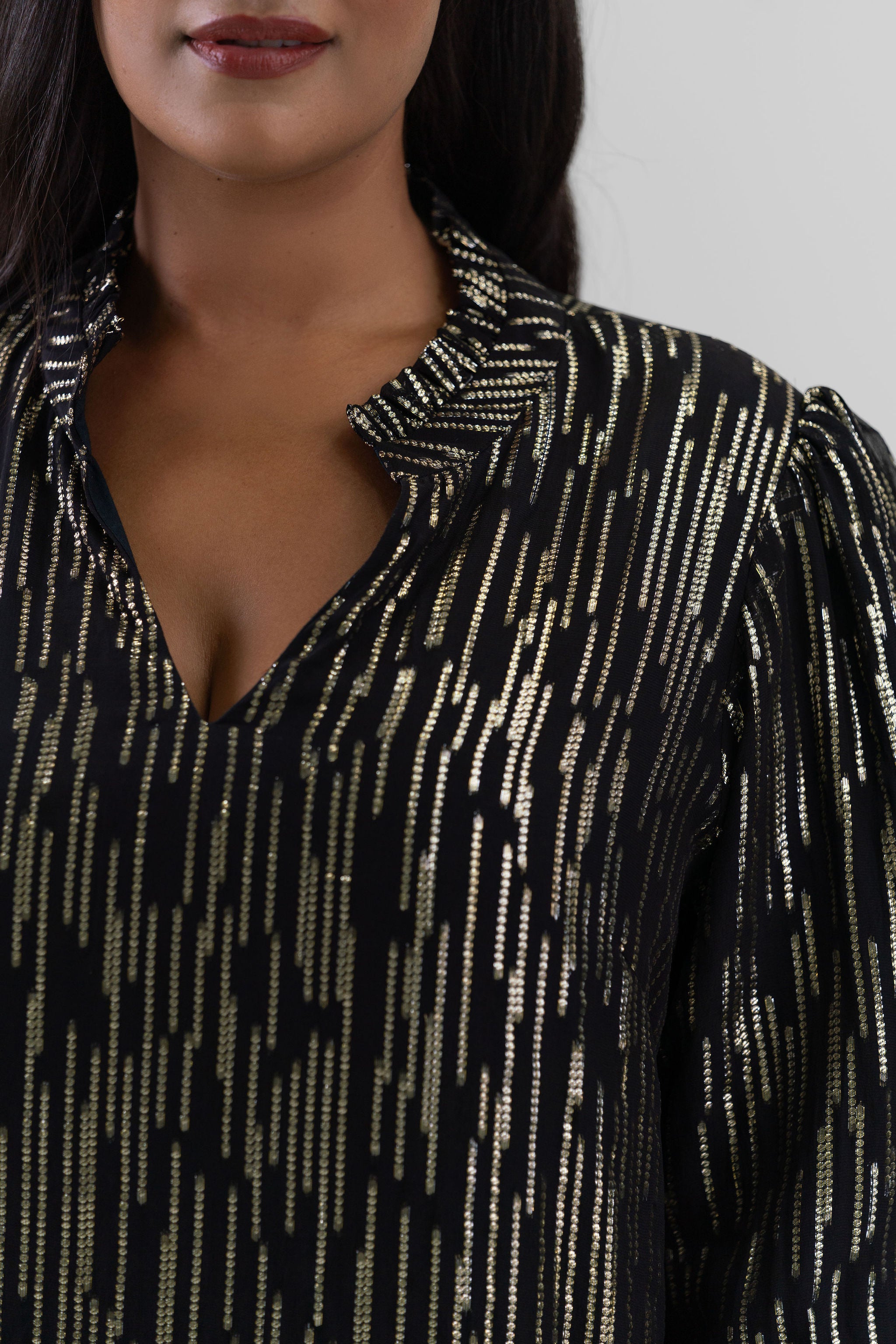 HAILEY LUREX STRIPE BLOUSE plus-size - AMOUR781