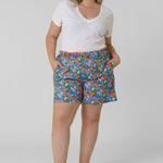 MIA SHORTS - BLUE plus-size - AMOUR781