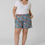 MIA SHORTS - BLUE plus-size - AMOUR781