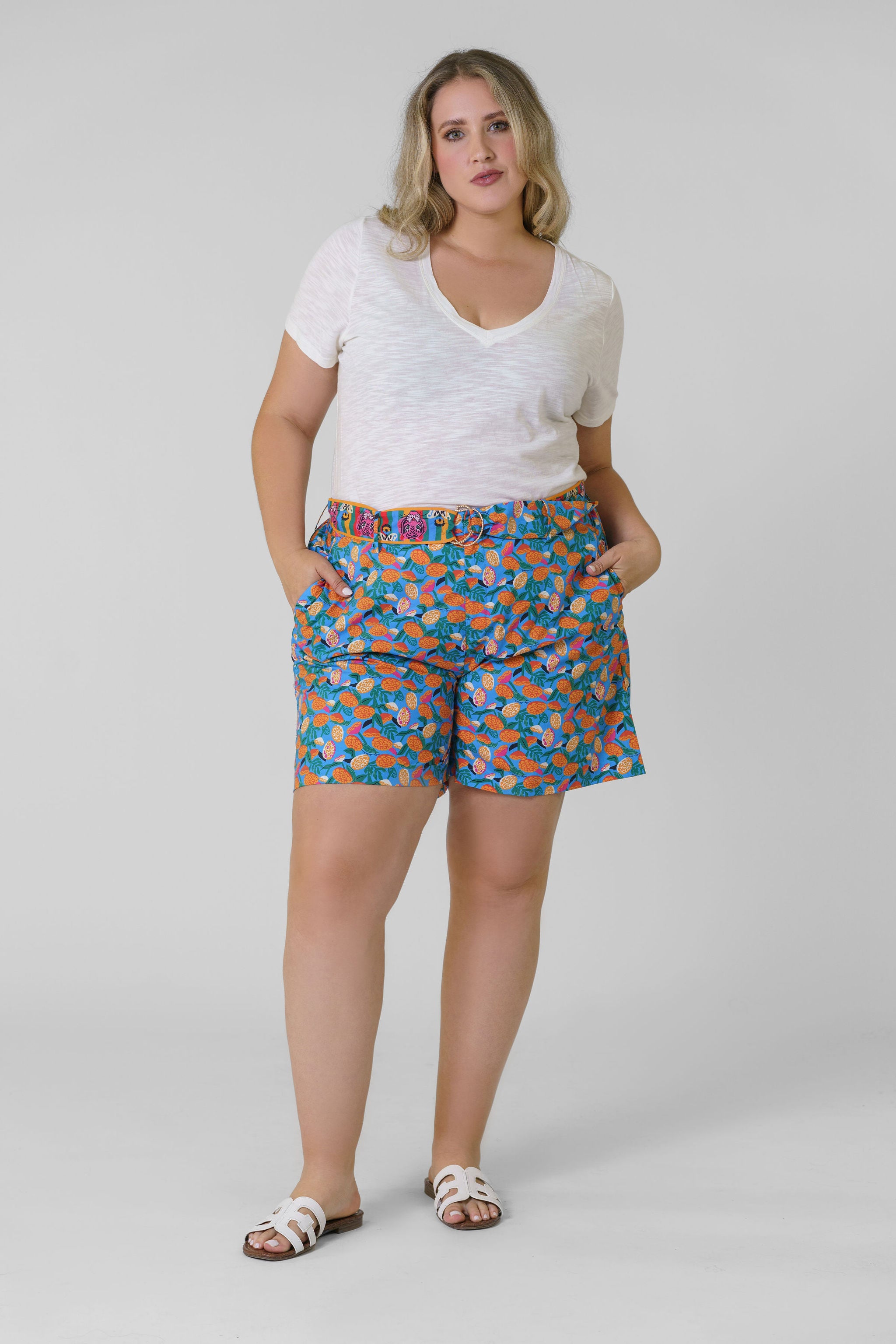 MIA SHORTS - BLUE plus-size - AMOUR781
