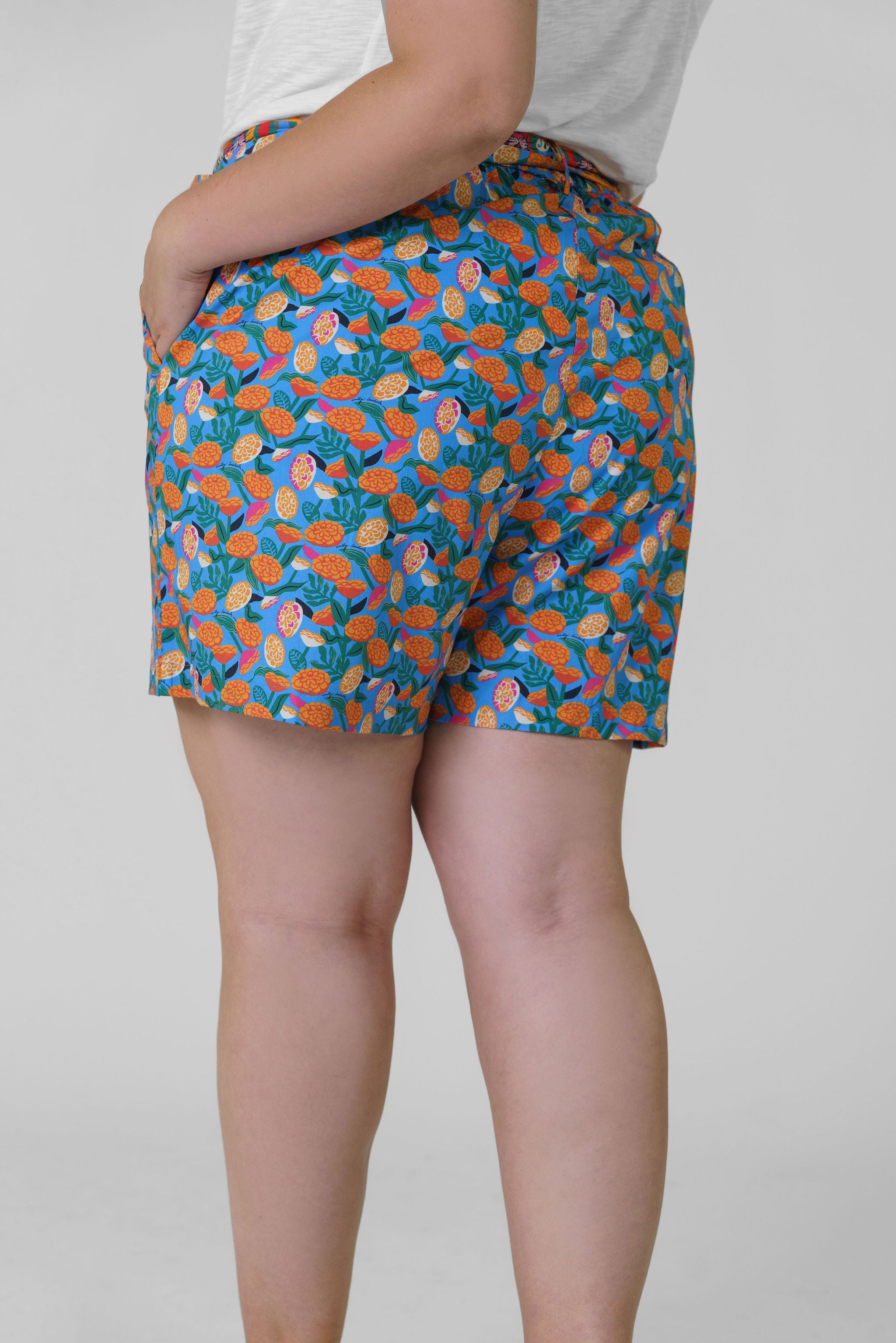 MIA SHORTS - BLUE plus-size - AMOUR781