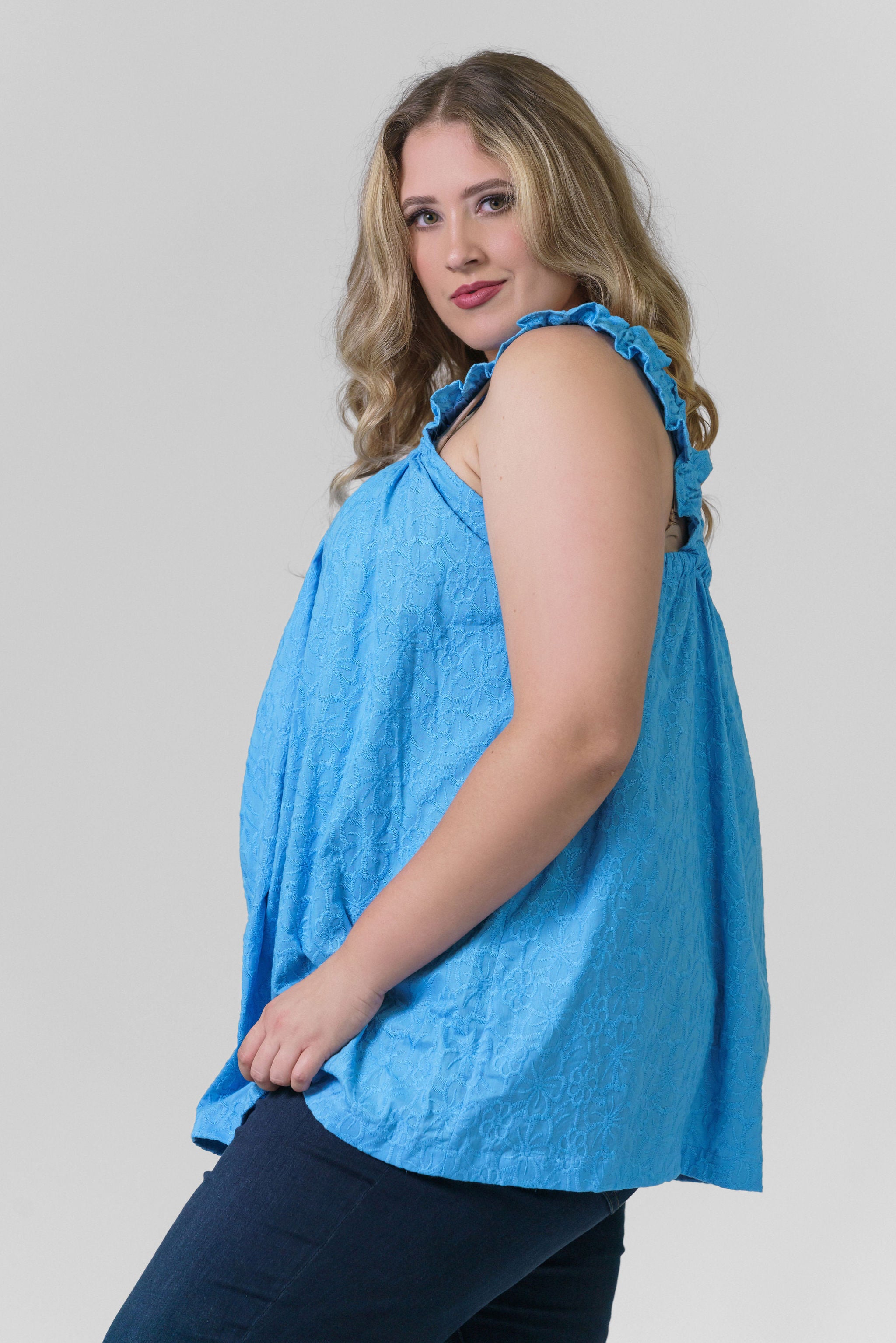 SILVIA TOP BLUE - AMOUR781