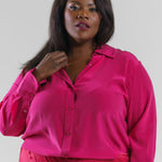 LEONA LONG SLEEVE SILK SHIRT plus-size - AMOUR781