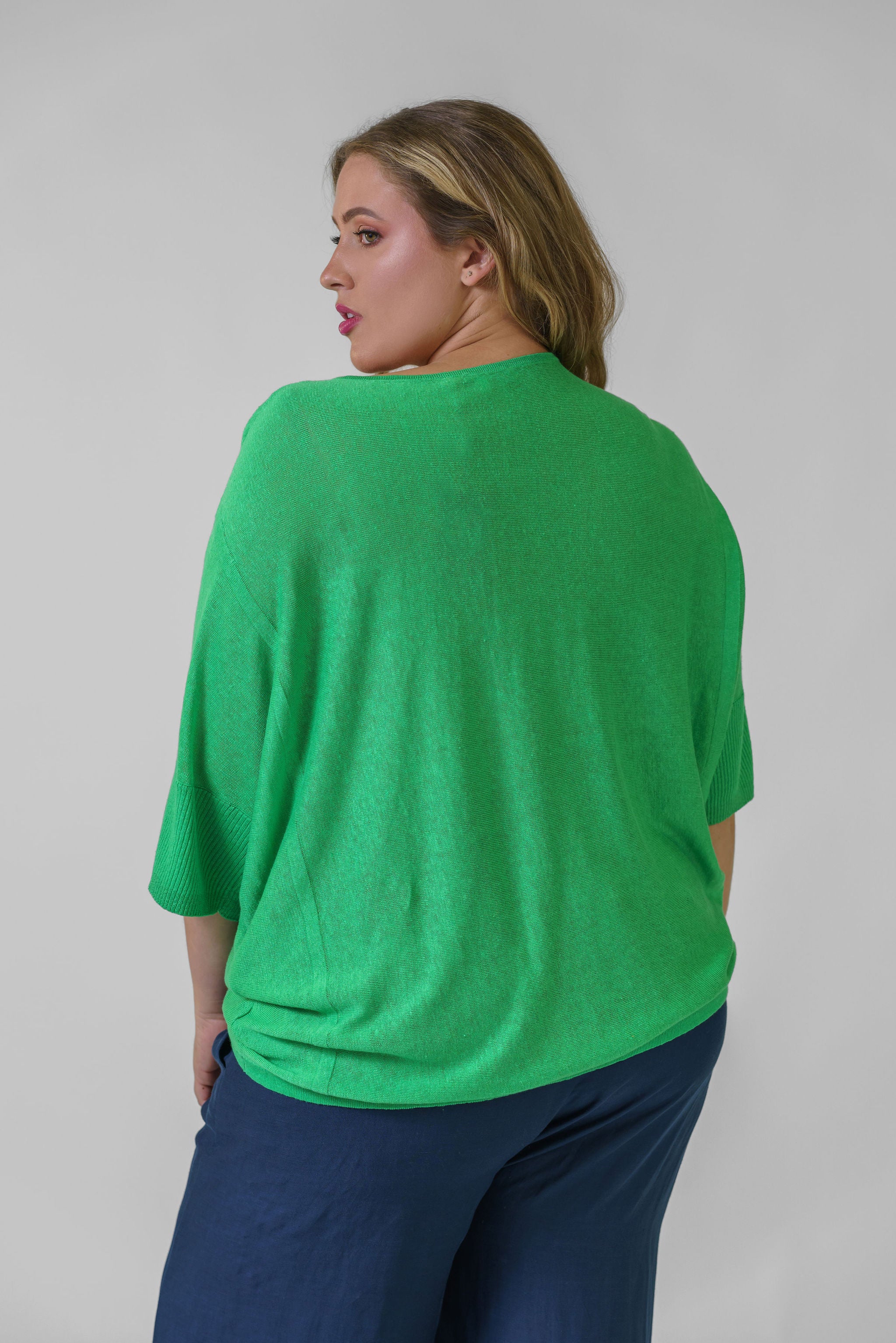 LINEN 3/4 SLEEVE SWEATER - AMOUR781