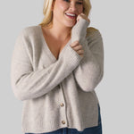 SIDE SLIT GRANDPA CARDIE plus-size - AMOUR781