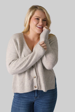 SIDE SLIT GRANDPA CARDIE plus-size - AMOUR781