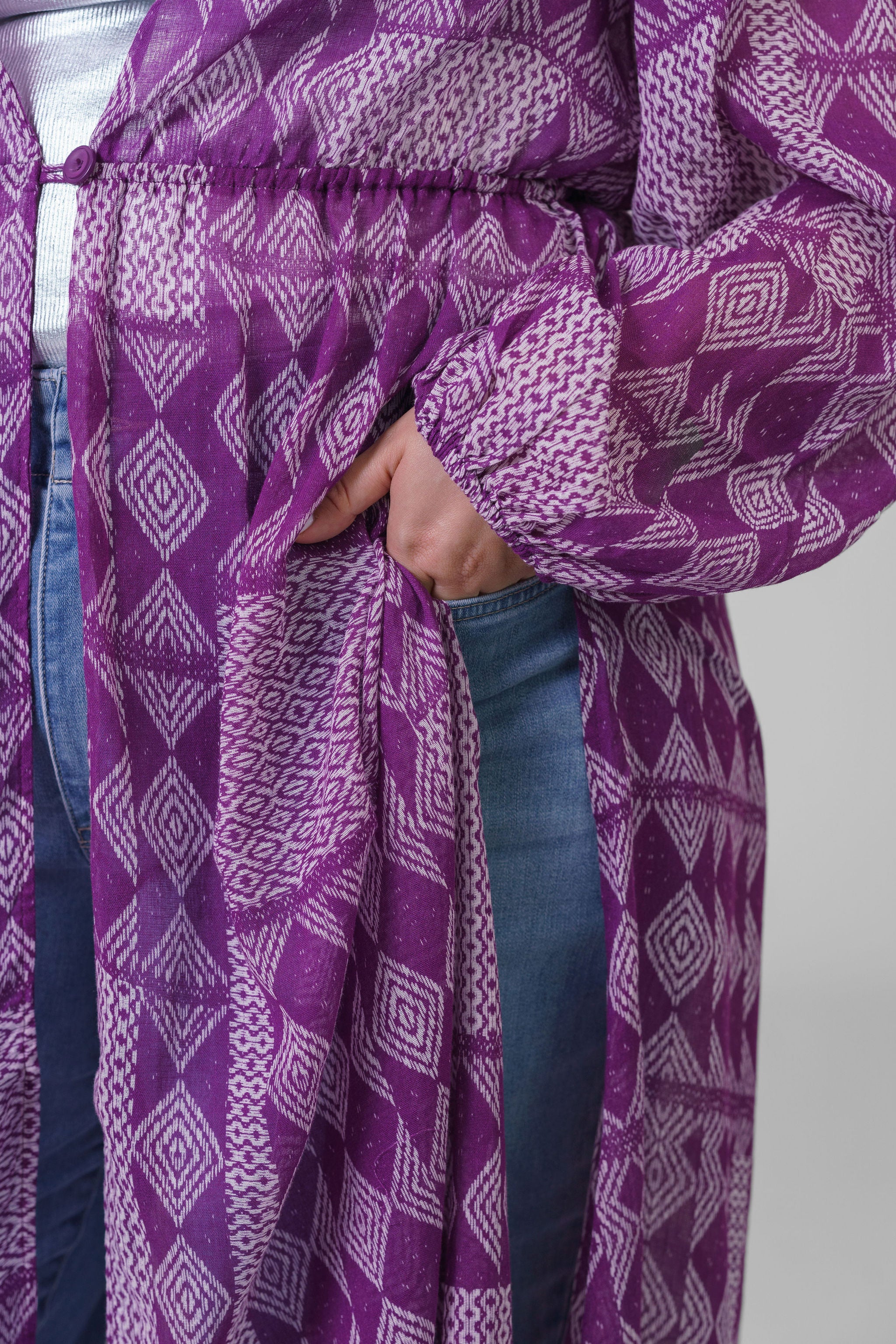 TRISH LONG DUSTER GAUZE plus-size - AMOUR781