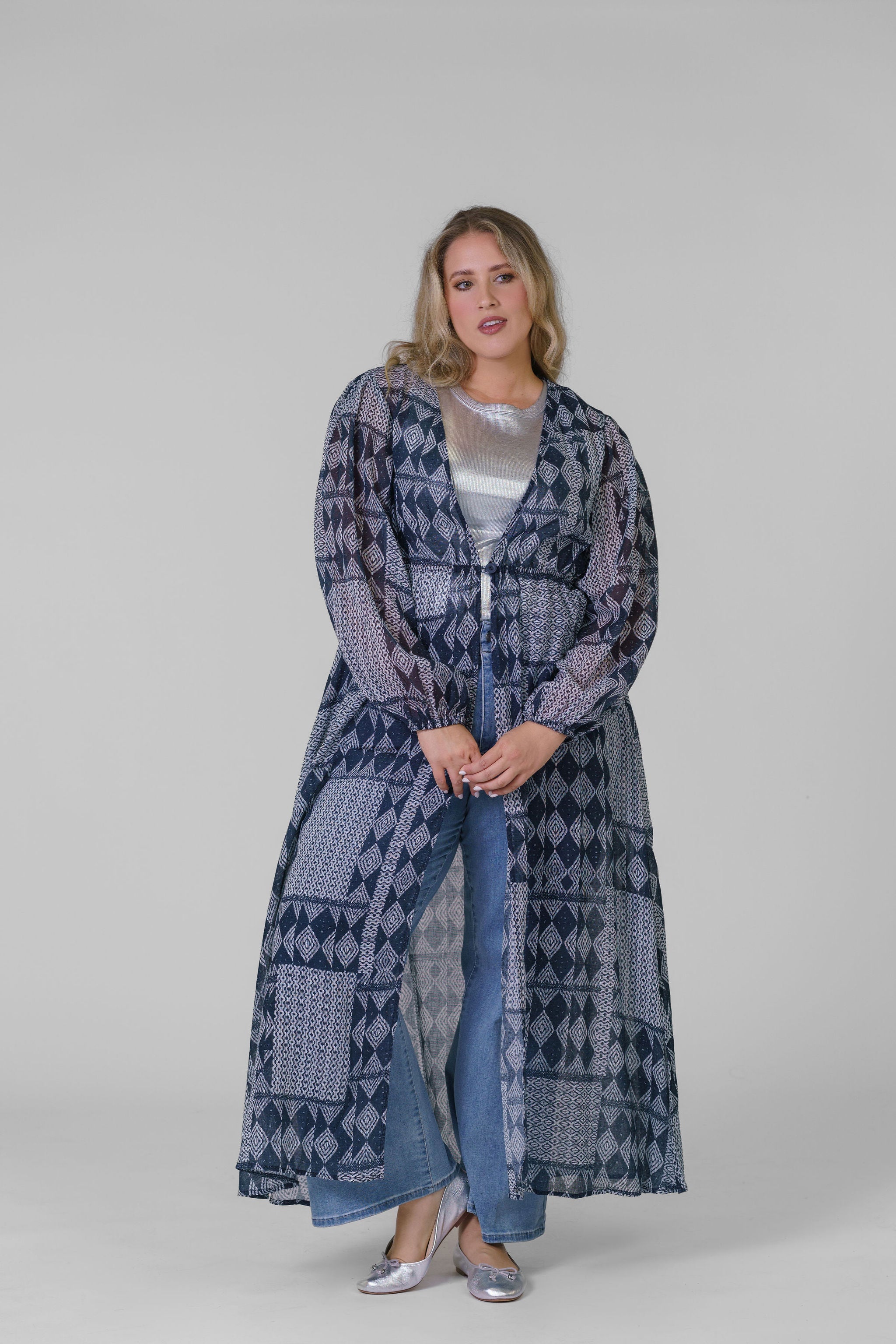 TRISH LONG DUSTER GAUZE plus-size - AMOUR781